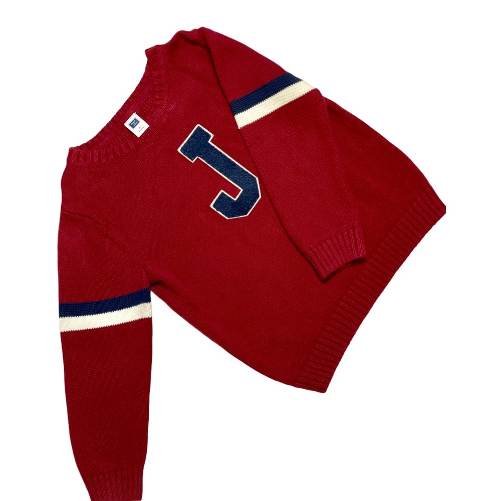 Janie & Jack Boys Varsity J Patch Sweater Sz 4